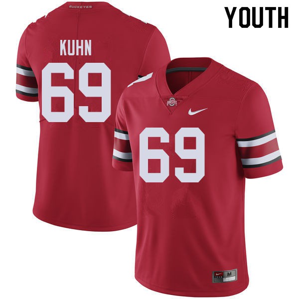 Ohio State Buckeyes #69 Chris Kuhn Youth Stitched Jersey Red OSU37143
